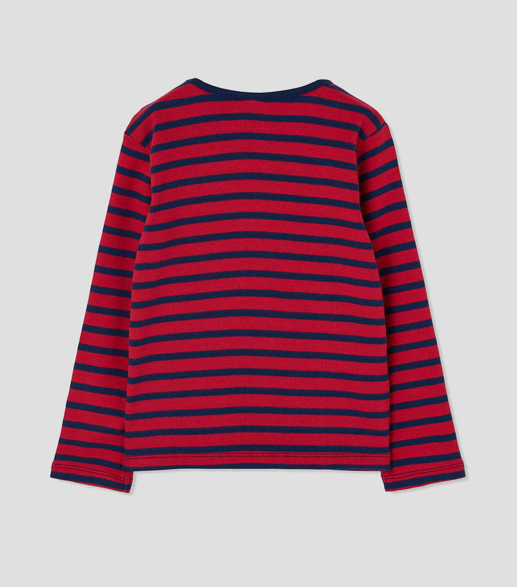Playera de cuello redondo con manga larga y rayas Niña